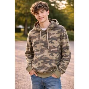 American Eagle Camouflaged  Hoodie Jacket Brown Pullover Jegging Fit Size M